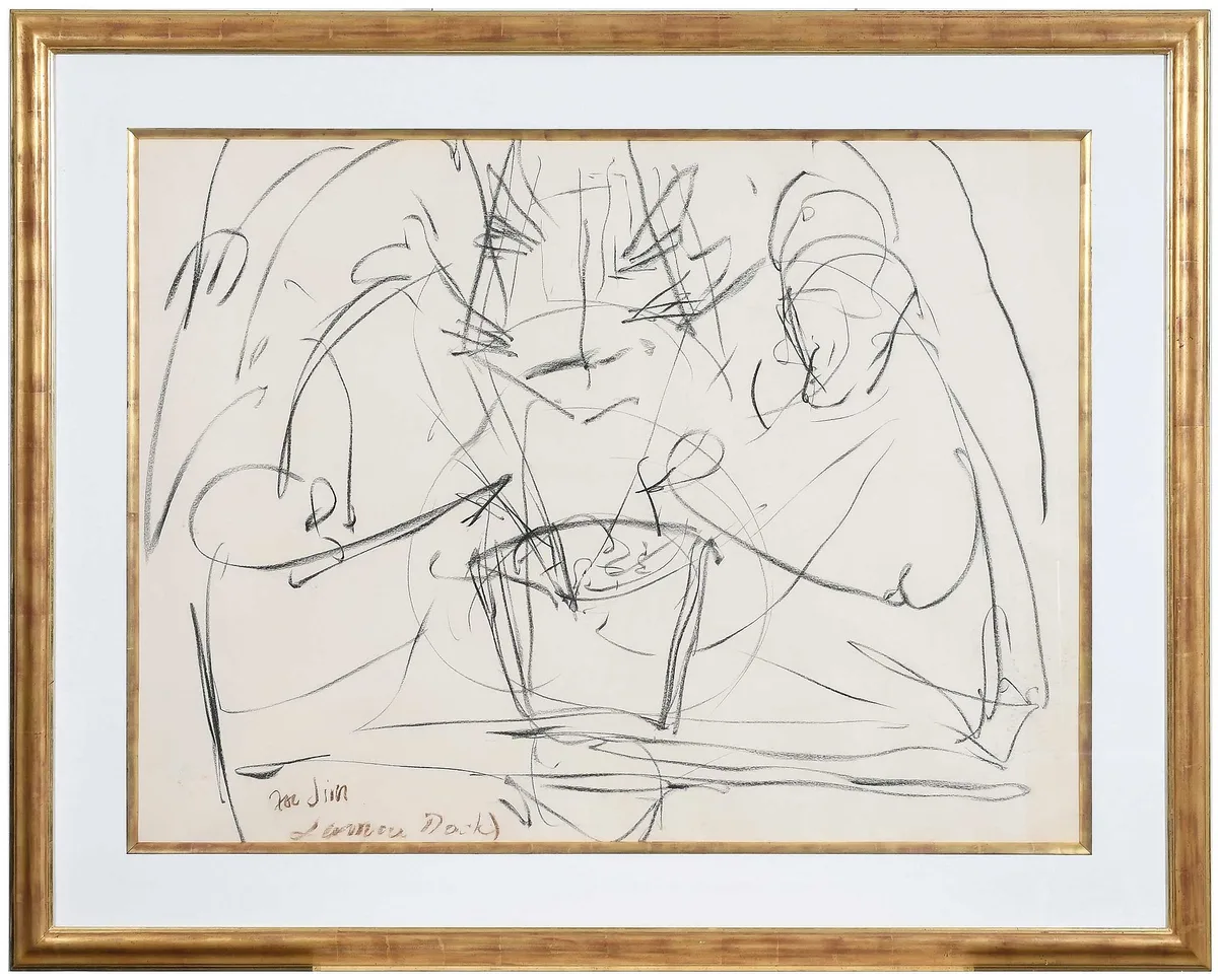 Heart Series by Lamar Dodd, 1980, charcoal on paper, offered Oct 2024