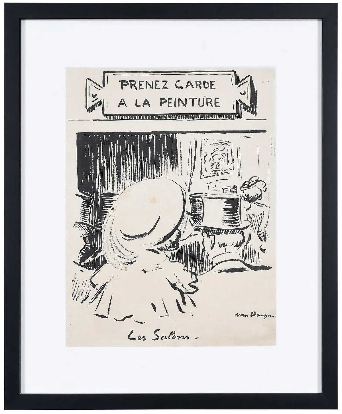 Les Salons by Kees van Dongen, ink, sold Oct 2024