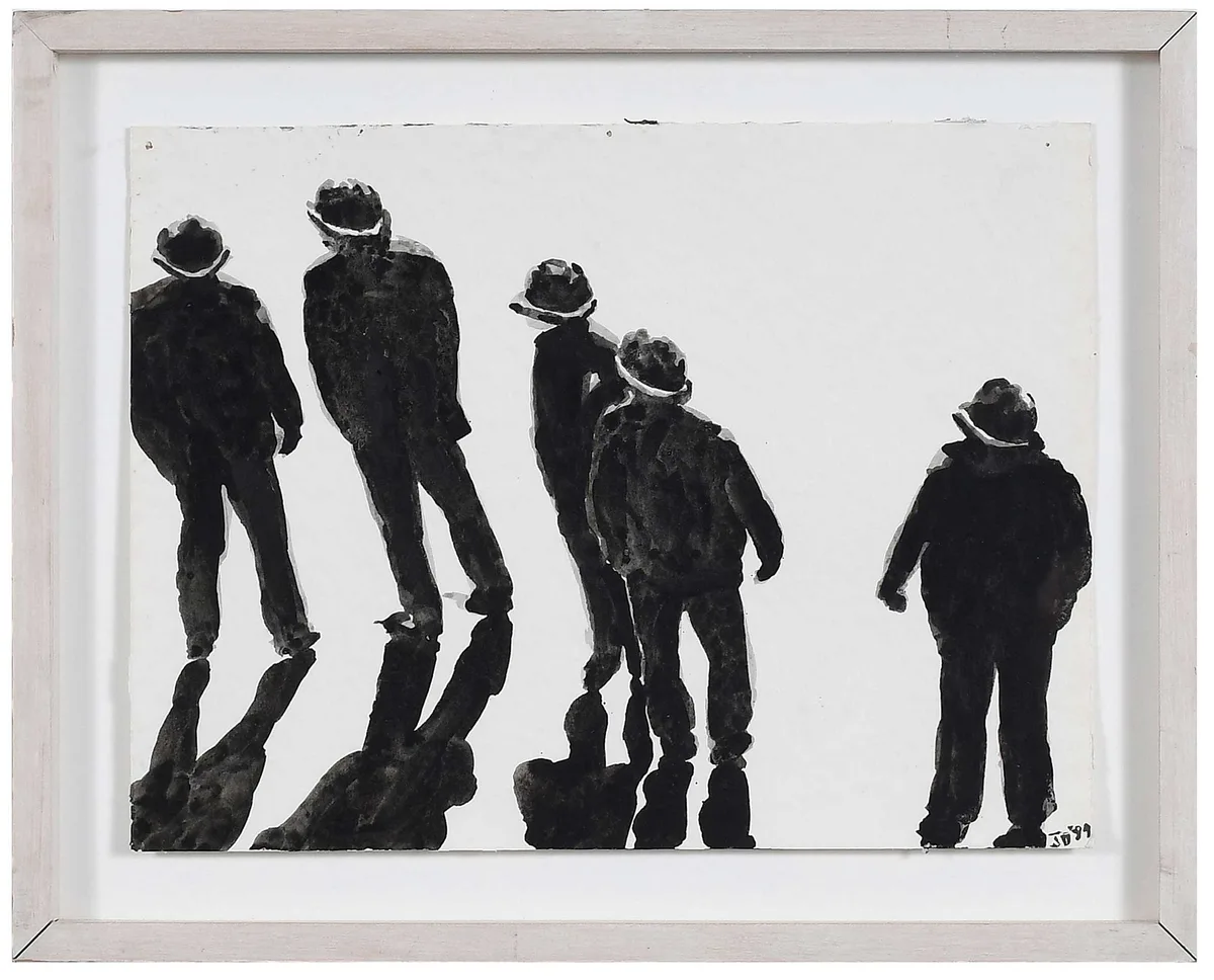Jane Dickson, Cops II, 1989, ink on paper