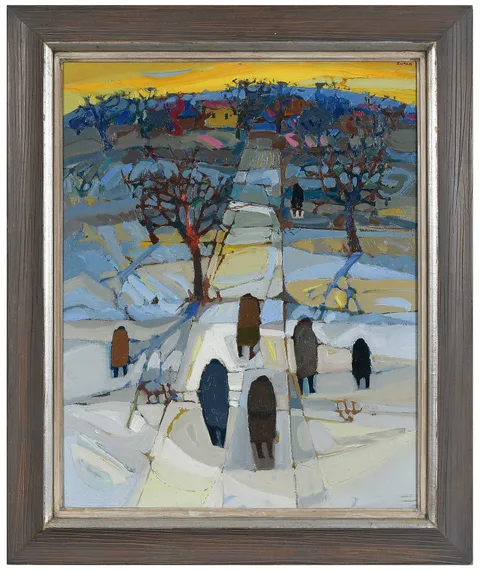 December Afternoon by Bruno Zupan, oil on linen, sold Oct 2024