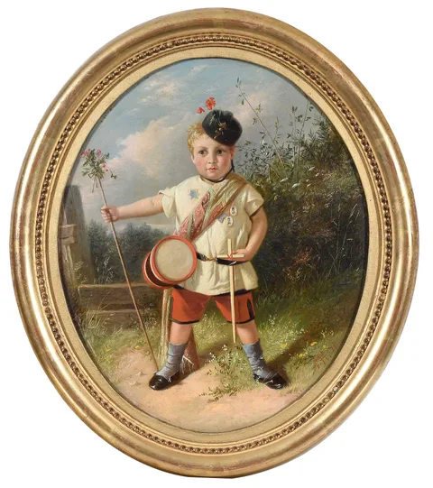 Charles Hunt, Portrait of a Drummer Boy, oil on board