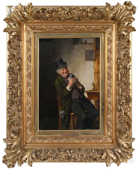 Hermann Kern, Old Gentleman with a Stein, oil on panel