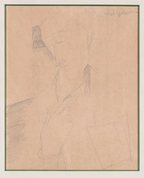 Amedeo Modigliani, Portrait de Poete Baranowski, circa 1913, pencil on paper