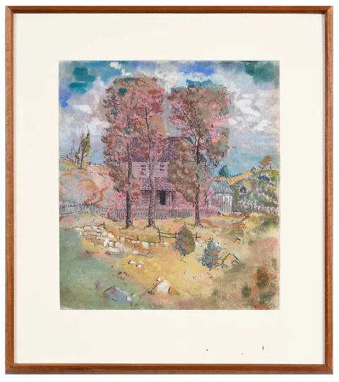 Will Henry Stevens, Tree Trio, 1942, pastel on paper