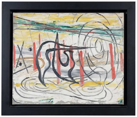 Gordon Onslow Ford, Sketch for Interatom (CR 1939-086), 1939, acrylic on canvas