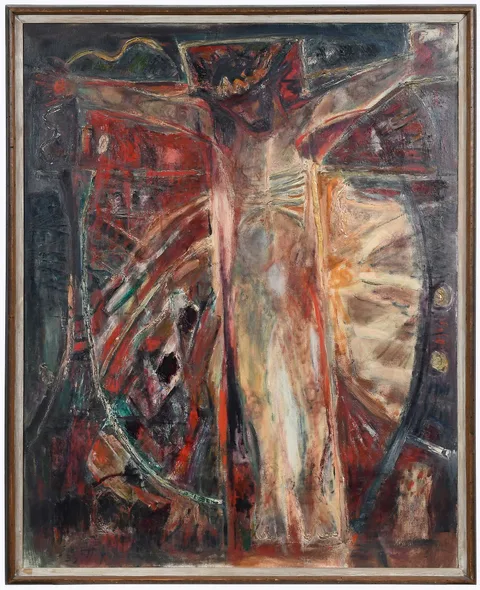 Carl Sublett, Crucifix, 1959, oil on canvas