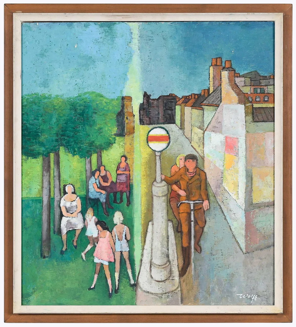 Montparnasse by Meyer Wolfe, 1968, oil on board, sold Apr 2024