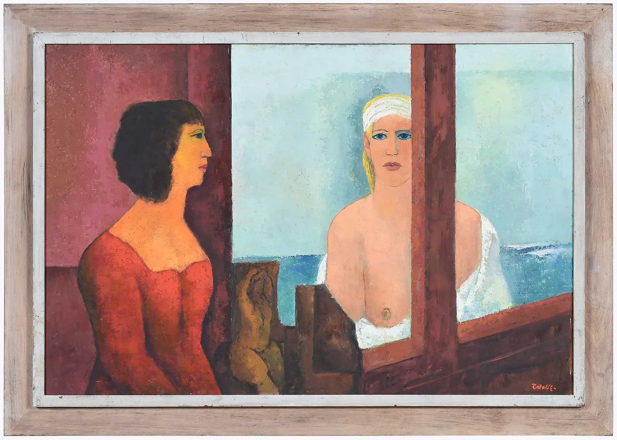 Mirage by Meyer Wolfe, 1973, oil on board, sold Apr 2024