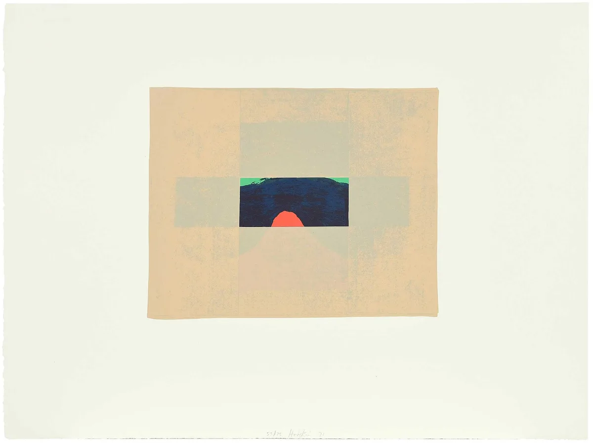 Indian View E by Howard Eliot Hodgkin, 1971, color screenprint on J Green paper of, sold Apr 2024