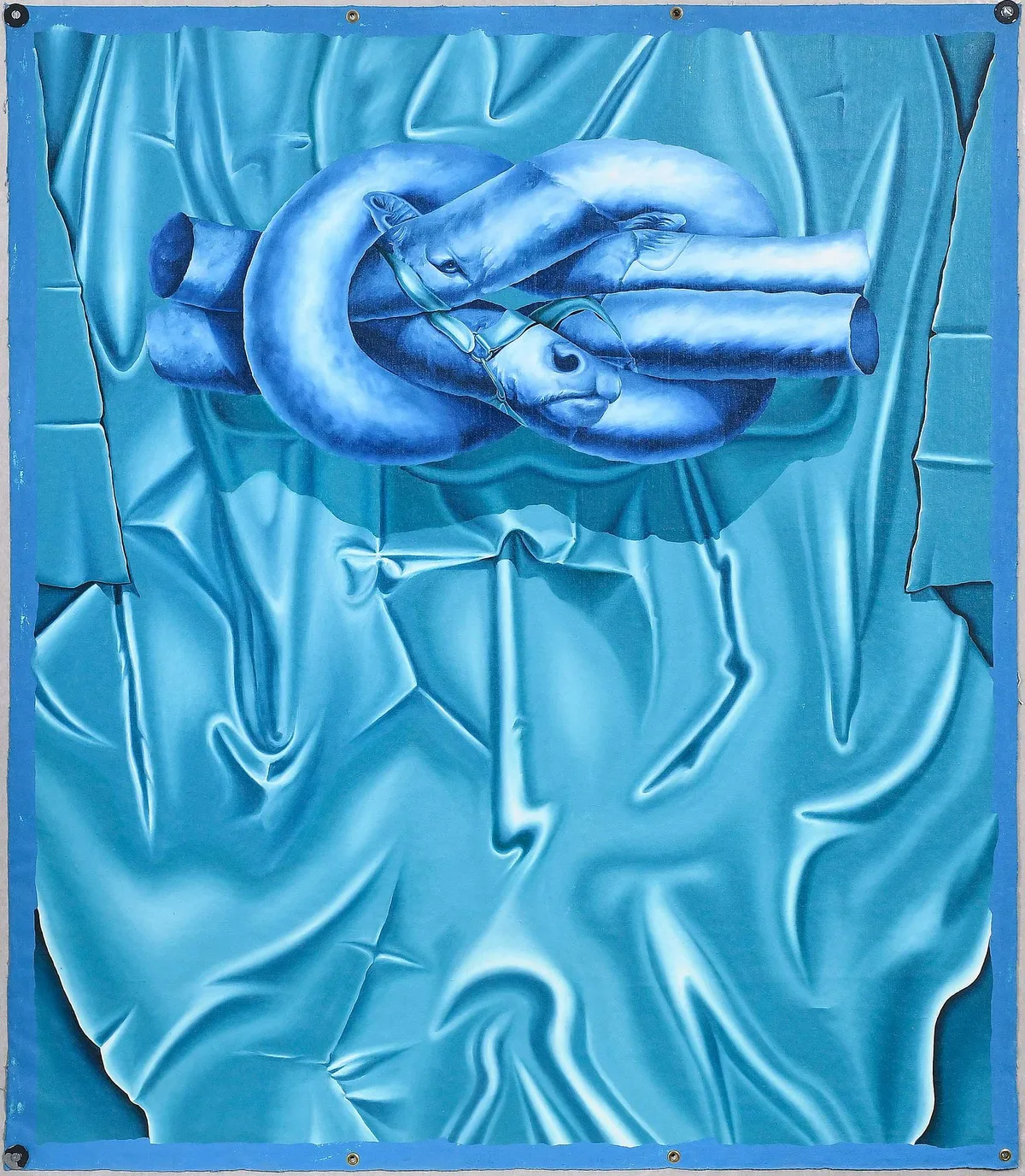 Barry Buxkamper, Knotted Cow, oil on canvas