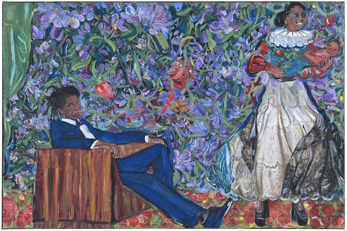 Laura Davis, Portrait of Jean-Michel Basquiat, The Righteous will Thrive, acrylic on canvas