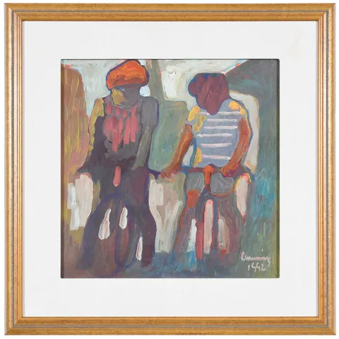 William Cumming, Cyclists, 1992, tempera on board