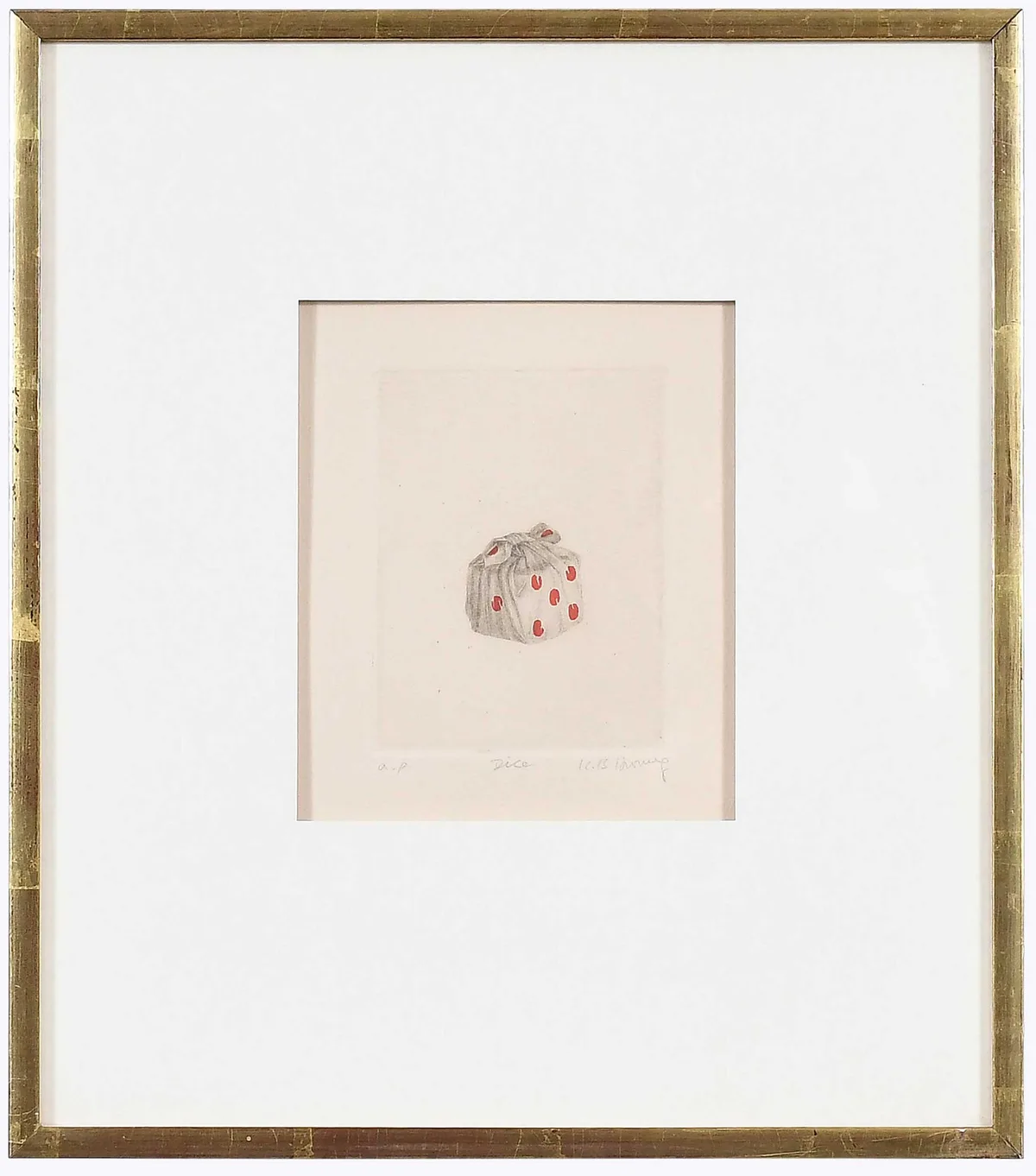 Dice by K.B. (Kyu-Baik) Hwang, color mezzotint, sold Apr 2024