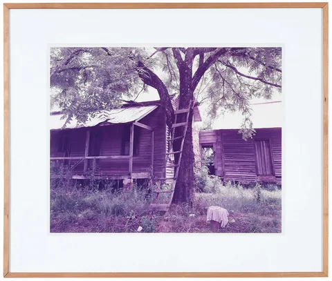 William Christenberry, Ladder and Old House, Near Moundville Alabama, 1983, chromogenic print