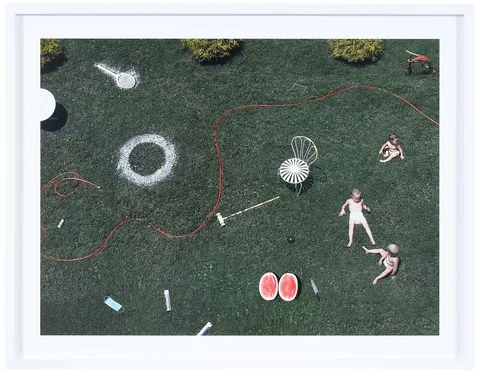 Spray Paint by Julie Blackmon, 2020, archival pigment print mounted to acrylic, sold Oct 2023