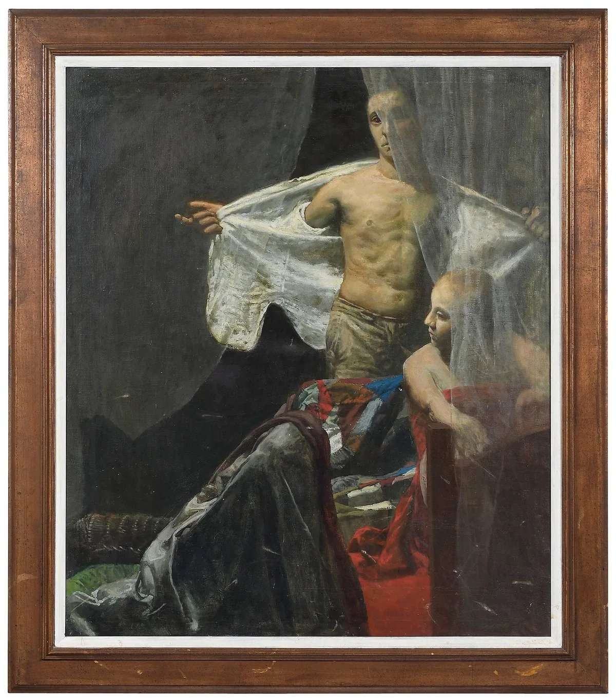 Figure Composition by Ben Kamihira, oil on canvas, sold Oct 2023