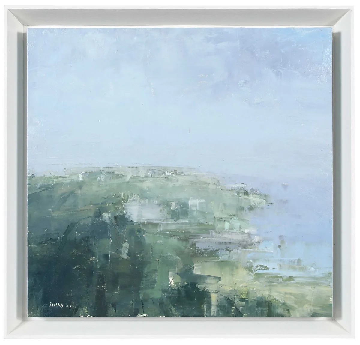 Killala Bay from Carrowmore by Stuart Shils, 2003, oil on paper laid on board, sold Oct 2023