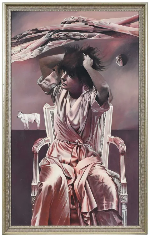 S. Tucker Cooke, Untitled (Seated with Asparagus), 1986, oil on canvas