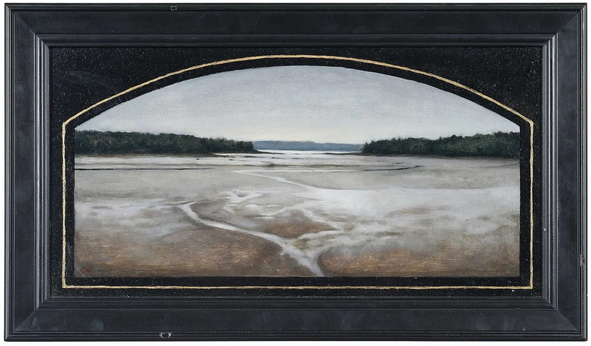 Caleb Clark, Low Tide, Sorrento, Maine, 2014, oil on gesso panel