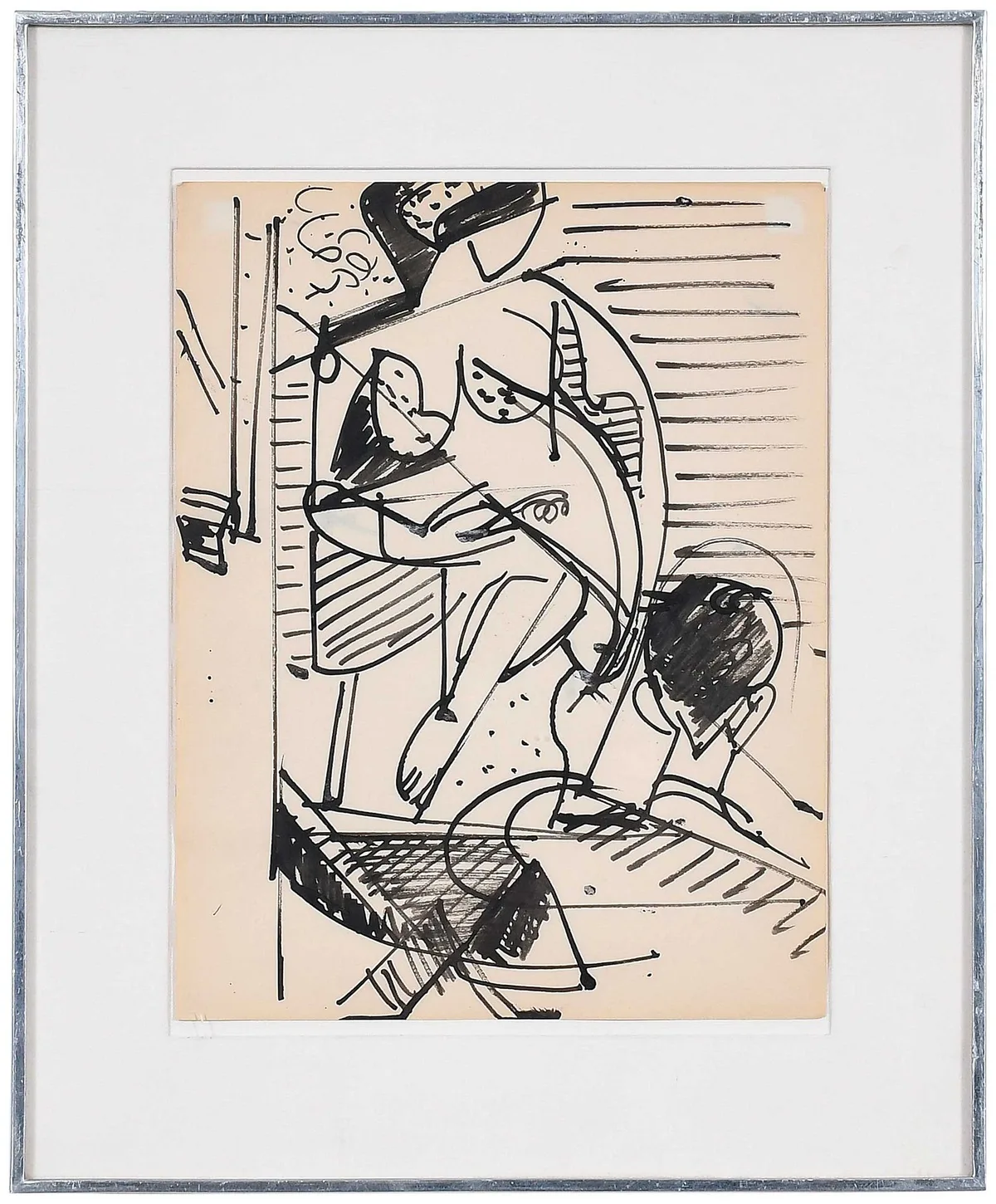 Untitled by Hans Hofmann, circa 1935, India ink on paper, sold Apr 2023