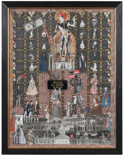 Felipe Jesus Consalvos, The American Metropolis, 1920-1950, mixed media collage