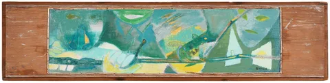 Lee Gatch, Jr., circa 1960, oil on canvas on pine panel
