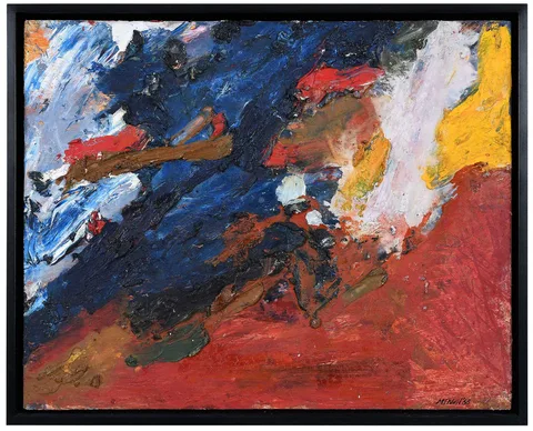 George McNeil, Des Moines Landscape, 1969, oil on Masonite