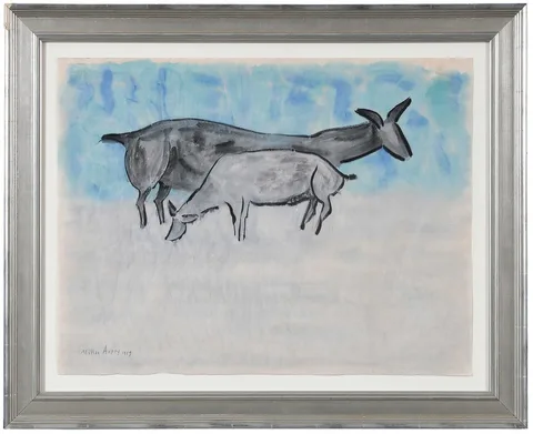 Milton Avery, Goats, watercolor and gouache on paper
