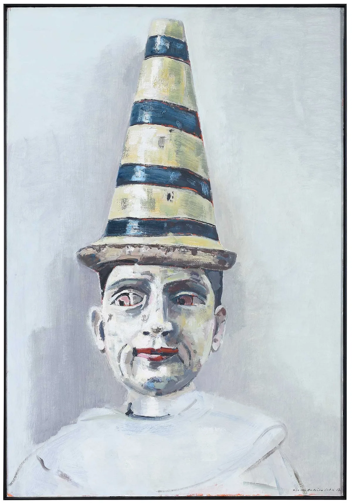 Pierrot by Marc-Antoine Fehr, oil on card, sold Apr 2023