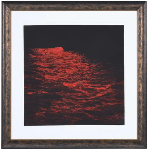 Craig McPherson, Ocean Terminal, 2006, mezzotint in red and black