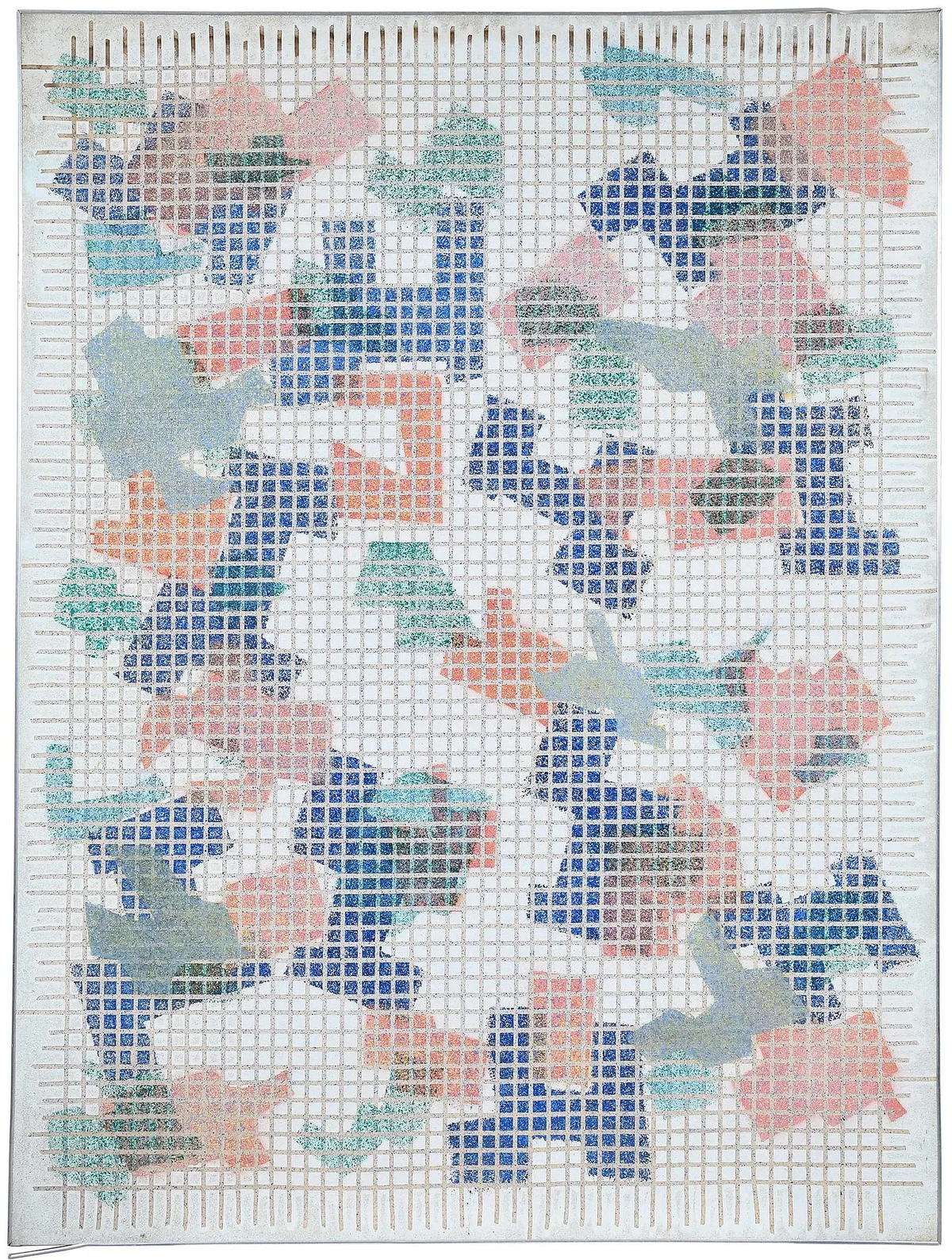 Design Under Grid by Donald Keith Sultan, oil on canvas, sold Apr 2023