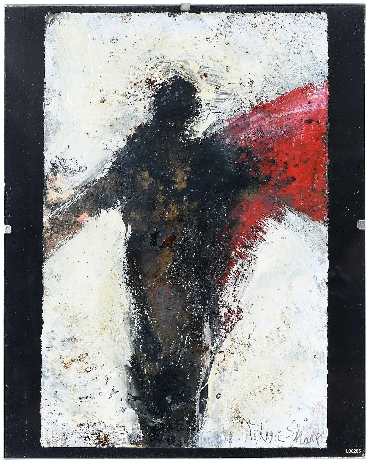 Felice Sharp, Untitled, Abstract Figure, mixed media on paper