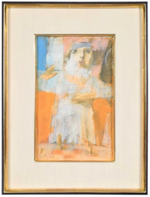 David Aronson, Chess Player II, pastel over pencil