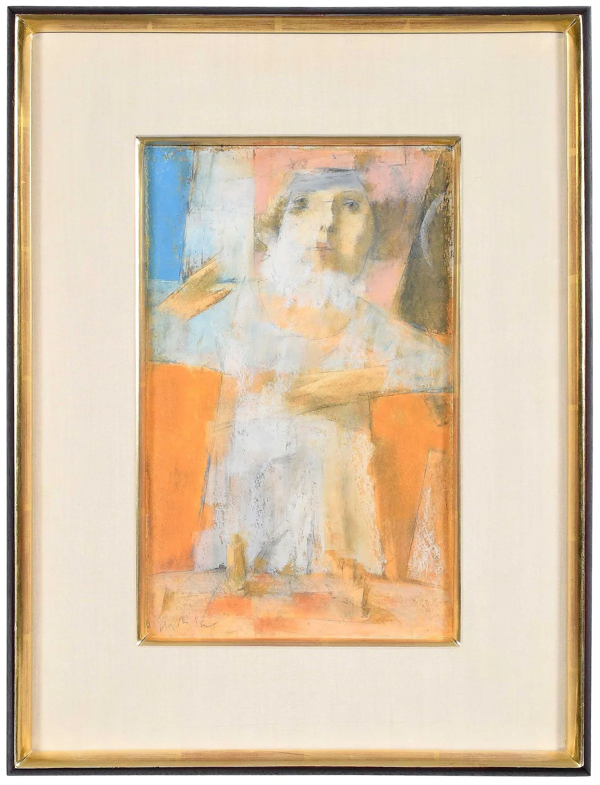 David Aronson, Chess Player II, pastel over pencil