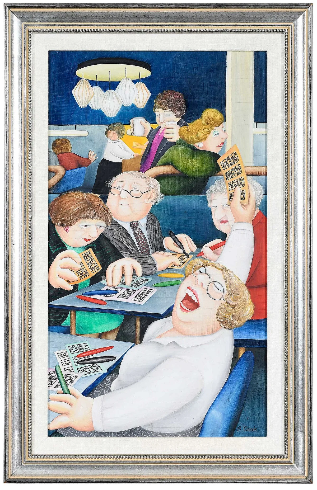 Beryl Cook O.B.E., Bingo Winner, 1984, oil on board