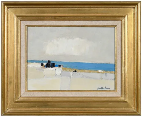 Pierre Doutreleau, Figures on a Beach, oil on canvas