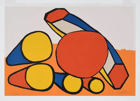 Alexander Calder Lithograph, Circles and Tubes, 1970, lithograph