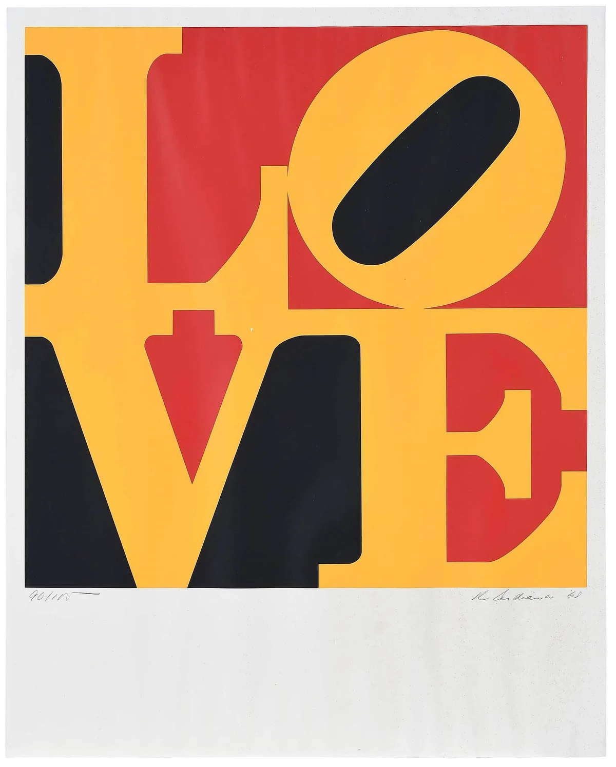 Robert Indiana Silkscreen, 1968, 1968, silkscreen