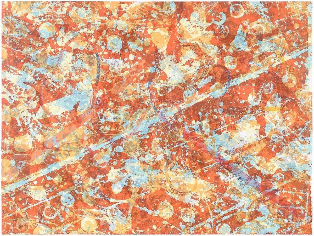 Sam Gilliam Screenprint, Little Kickapoo, 1974, screenprint on A-P. Etching (France) paper
