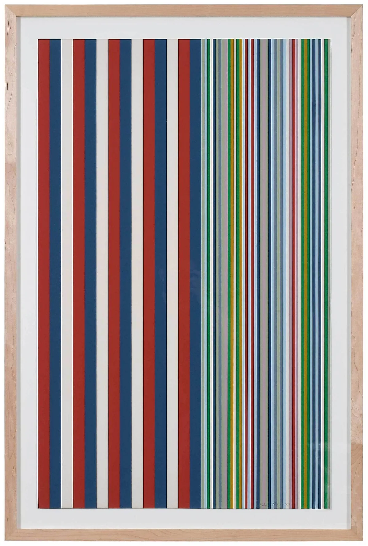 Gene Davis Silkscreen, Minute Man, 1974, color silkscreen