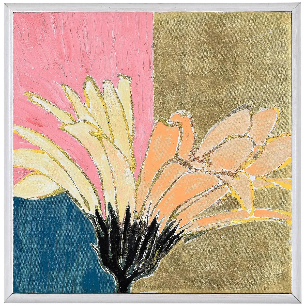 Abstract Flower Painting by Robert Kushner, 1991, acrylic, sold Oct 2022