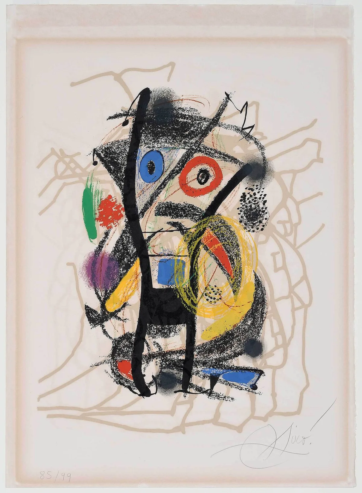 Joan Miro Lithograph, Hommage … H‚lion (Mourlot 1093), 1976, lithograph