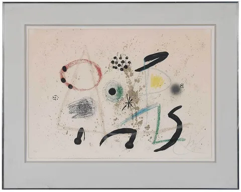 Joan Miro Lithograph, Pl. 5 from Maravillas con variaciones acr¢sticas en el jard¡n de Mir¢ (Mourlot 1055), 1975, lithograph on Velin d'Arches paper