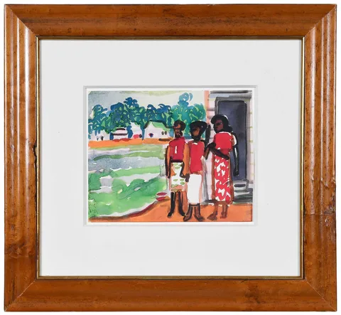 Romare Bearden, Afternoon Gathering, circa 1982, watercolor on paper