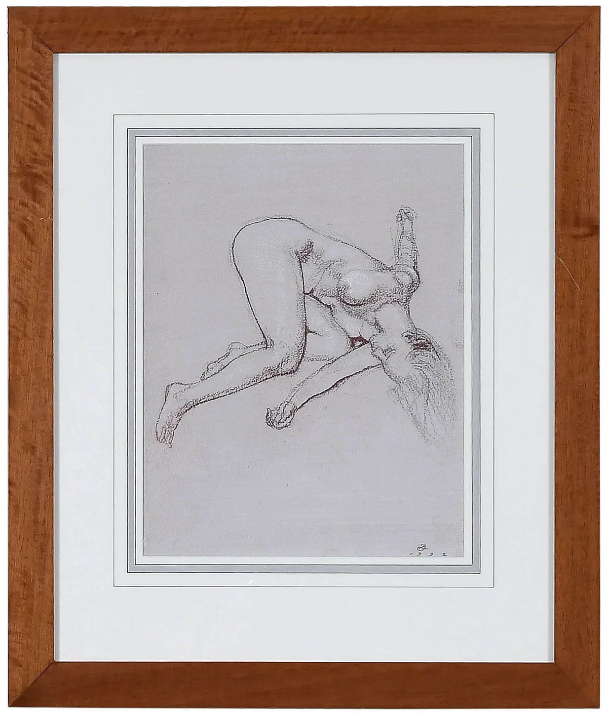 Figure Study by Ben Long, 1992, graphite, offered Oct 2022