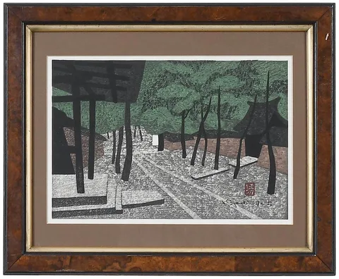 Daitokuji (Daitoku Temple) by Kiyoshi Saitō, woodblock print, sold Apr 2022