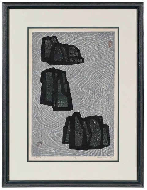 Stone - 1 by Maki Haku, woodblock print, sold Apr 2022