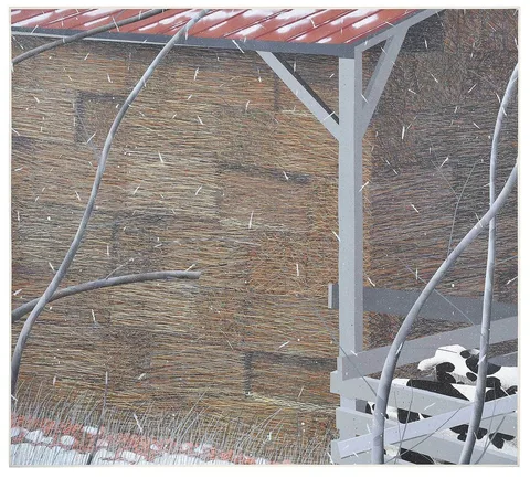 Maud Gatewood, Second Snow Starting, 1980, oil on canvas