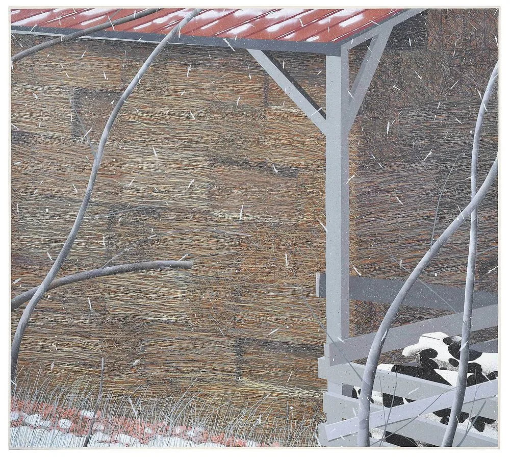 Second Snow Starting by Maud Gatewood, 1980, oil on canvas, sold Apr 2022