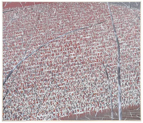 Maud Gatewood, Old Cornfield Winter, 1980, oil on canvas
